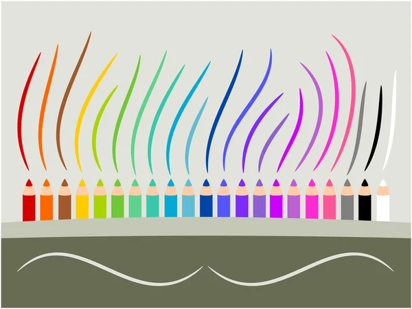 Colorful pencil crayons illustrator — Stock Vector