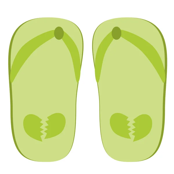 Green slippers illustration — Stock Vector