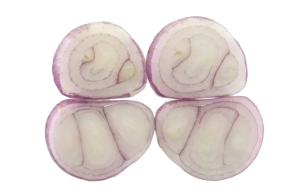 Shallots sliced in white background — Stock Photo, Image