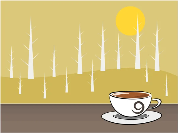 Coffee and background illustration — Stock Vector
