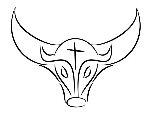 Bull draw illustration — Stock Vector