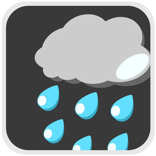 Иллюстрация погоды с иконой дождя — стоковый вектор
