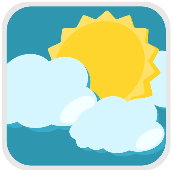 Illustrazione meteo Sole e nube — Vettoriale Stock