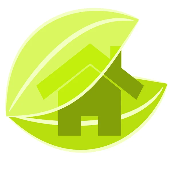 ภาพประกอบบ้านสีเขียว — ภาพเวกเตอร์สต็อก