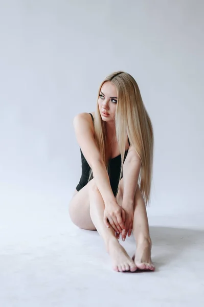 Perfecto Slim Fit Young Girl Body Ejemplo Cosmetología Estética Copiar —  Fotos de Stock