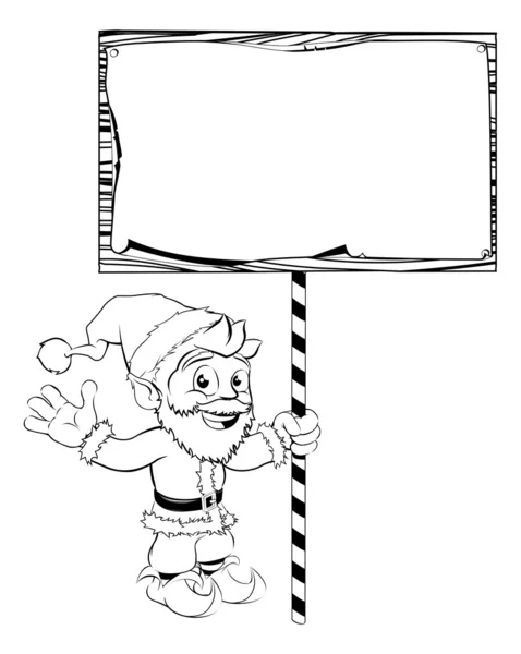 Noel Baba holding işareti — Stok Vektör