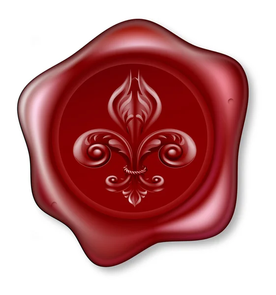 Fleur-de-lis pečetního vosku — Stockový vektor