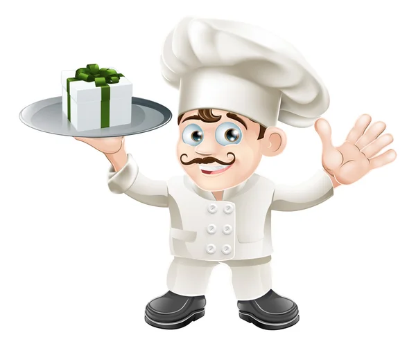 Chef avec présent — Image vectorielle