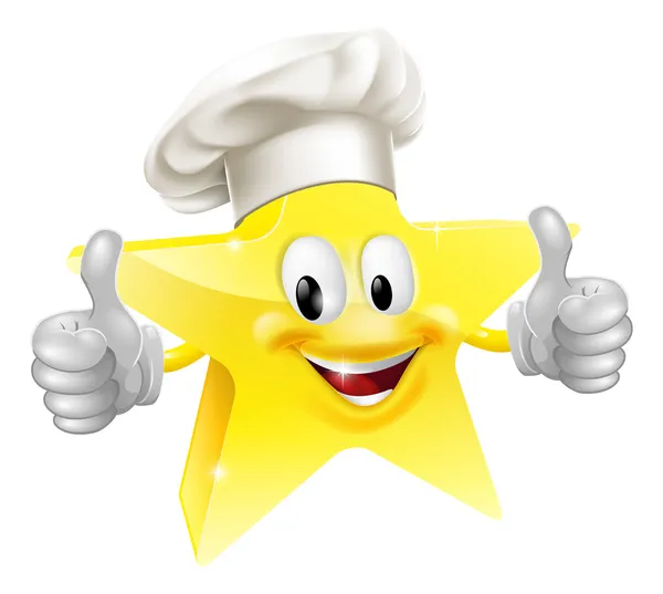 Star chef mascotte — Vettoriale Stock