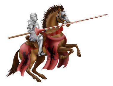 at üstünde mızrak ile Knight