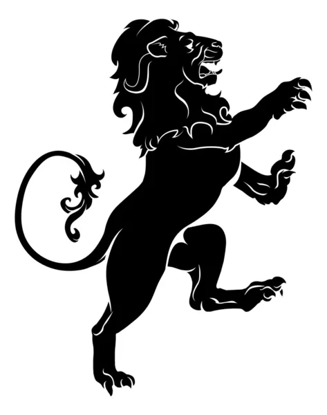 Heraldic rampant lion — Stock Vector