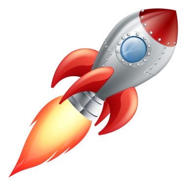 Cartoon rocket space ship clipart