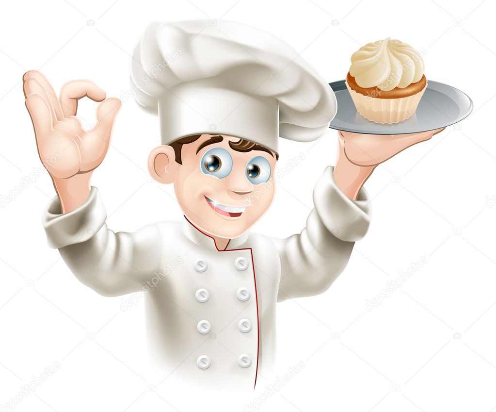 Baker with cupcake