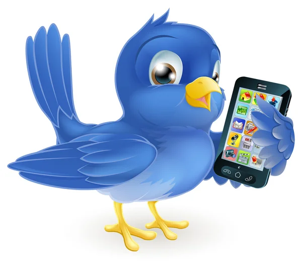 BlueBird-val mozgatható telefon — Stock Vector