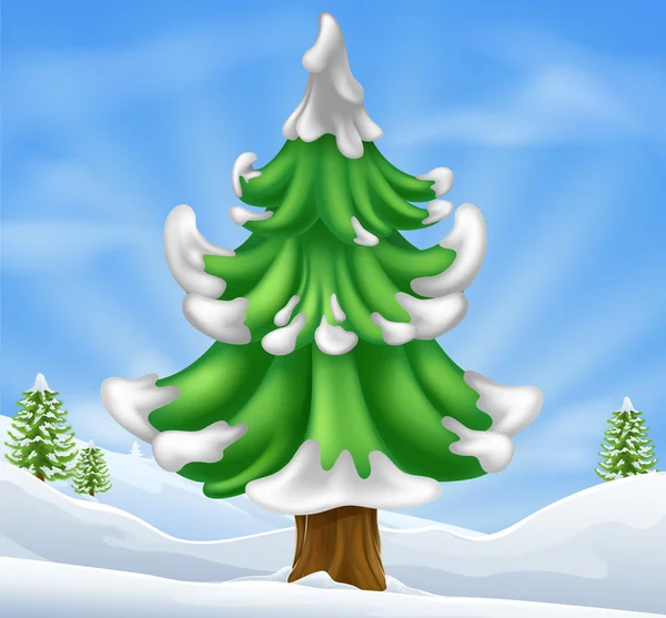 Christmas tree scene — Stock Vector