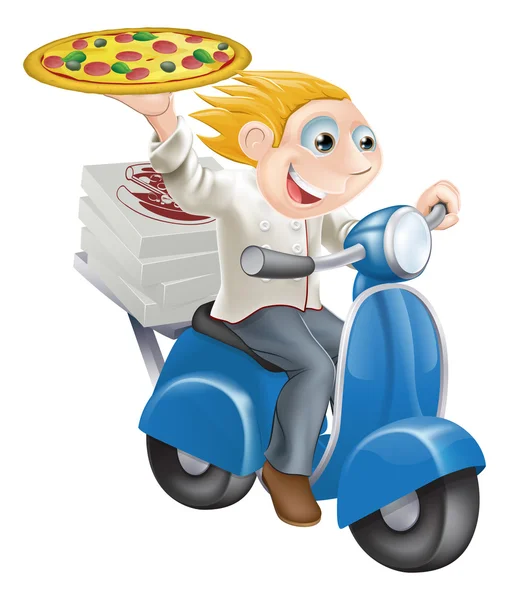 Fast-food pizza levering — Stockvector
