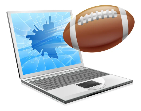 Futebol conceito laptop — Vetor de Stock