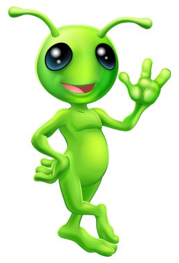 Little green man alien clipart