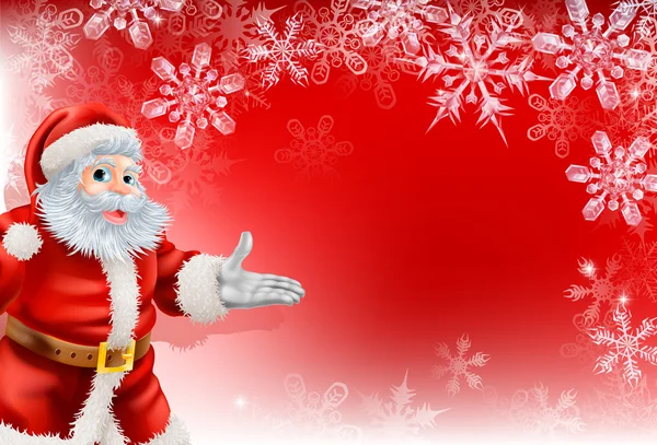 Kırmızı santa Noel kar tanesi arka plan