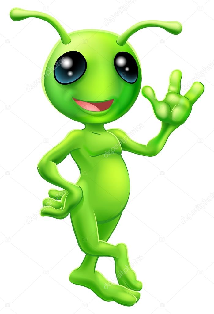 Little green man alien