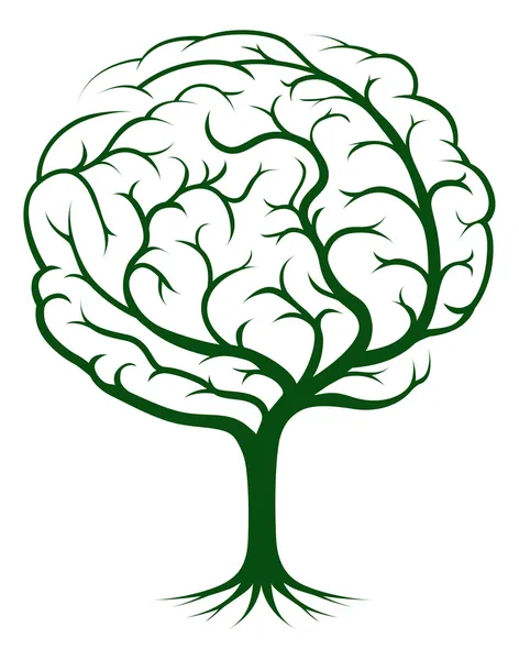 Brain tree illustration — Stock Vector