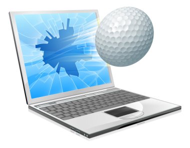 Golf topu laptop ekran konsepti