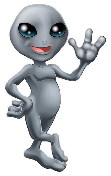 Little cute grey alien — Stock Vector