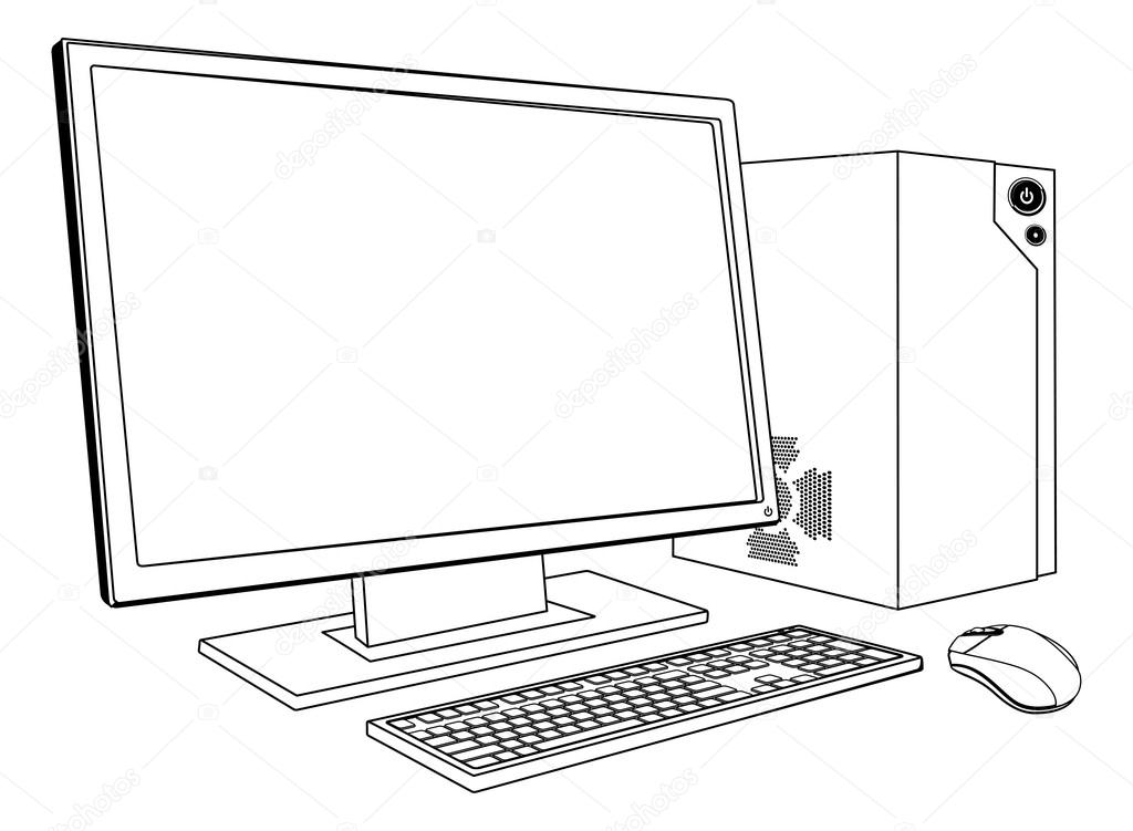 Desktop PC computer workstation Stock Vector Image by ©Krisdog #13388388