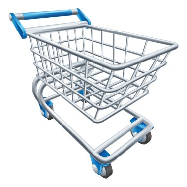 Supermarket shopping cart trolley clipart