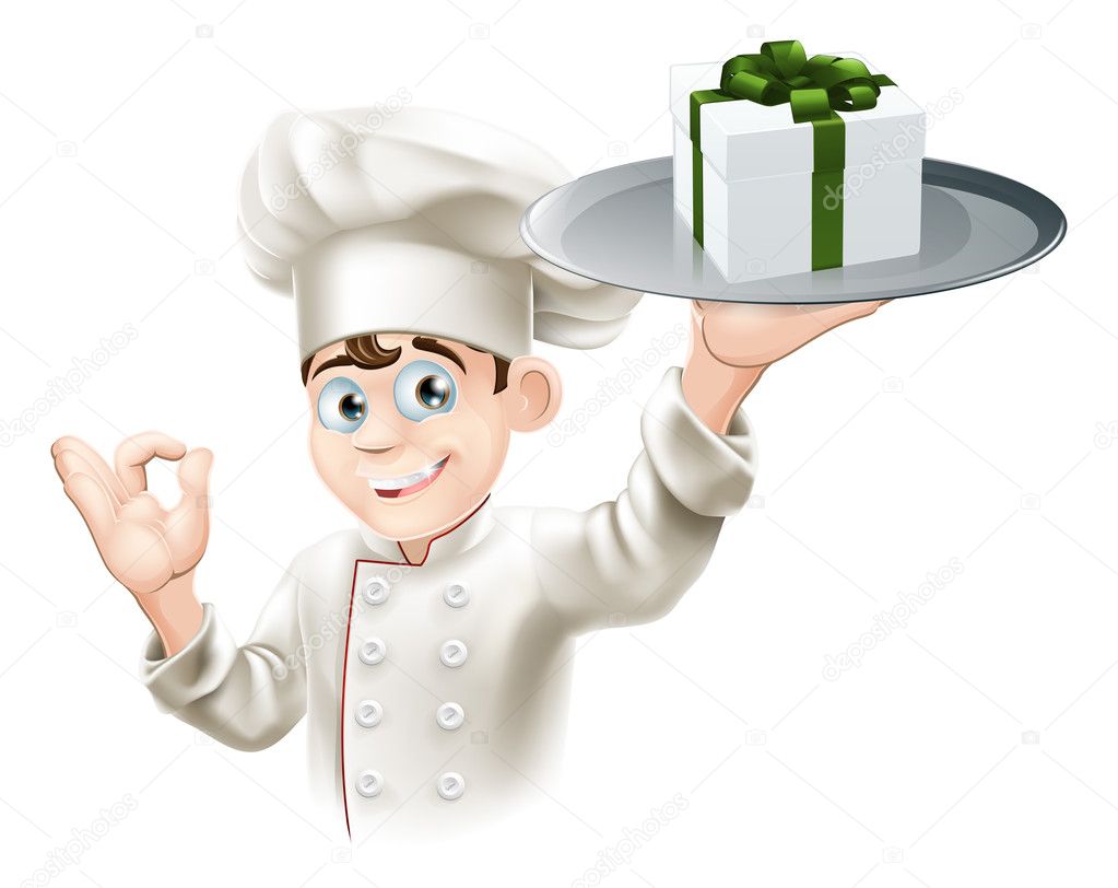 Chef giving gift