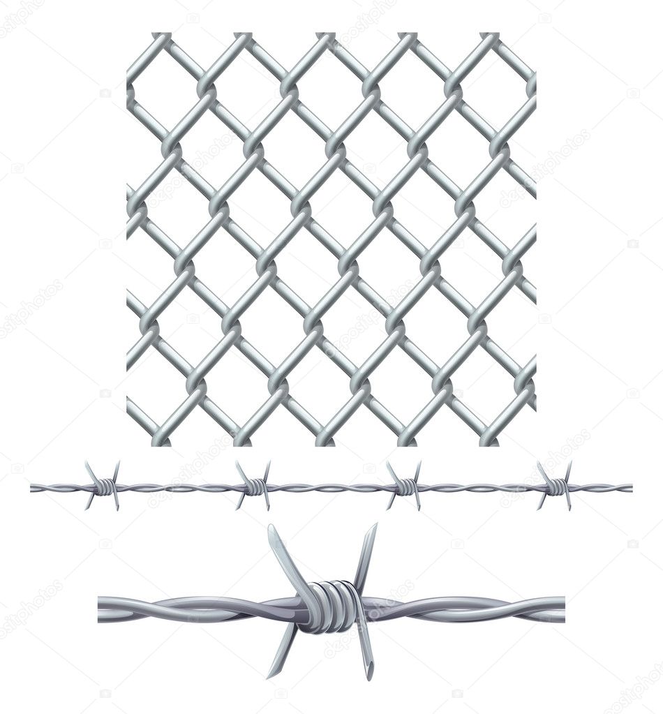 Seamless tiling fence and barbed wire