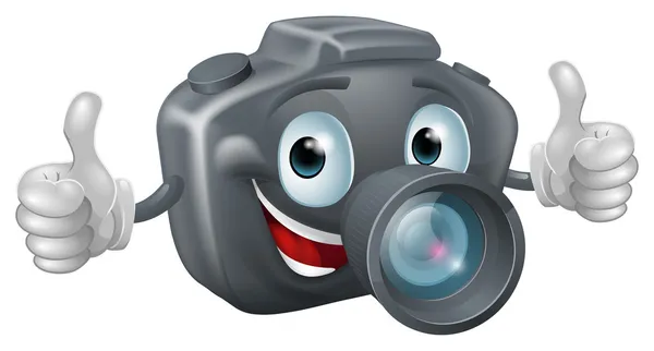 Cartoon fotoaparát maskot — Stockový vektor