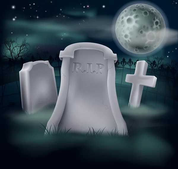 Spooky grave — Stock Vector