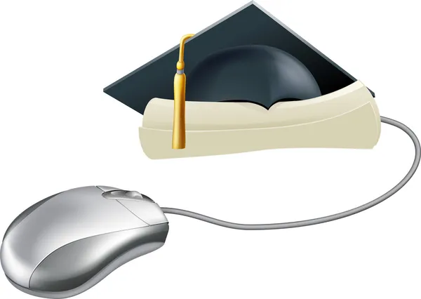 Graduation computer mouse concept — Stock Vector