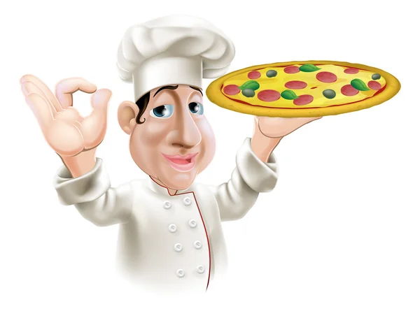 Boldog Pizza Chef — Stock Vector