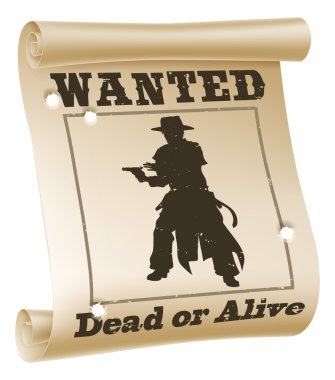 Wanted poster illüstrasyon