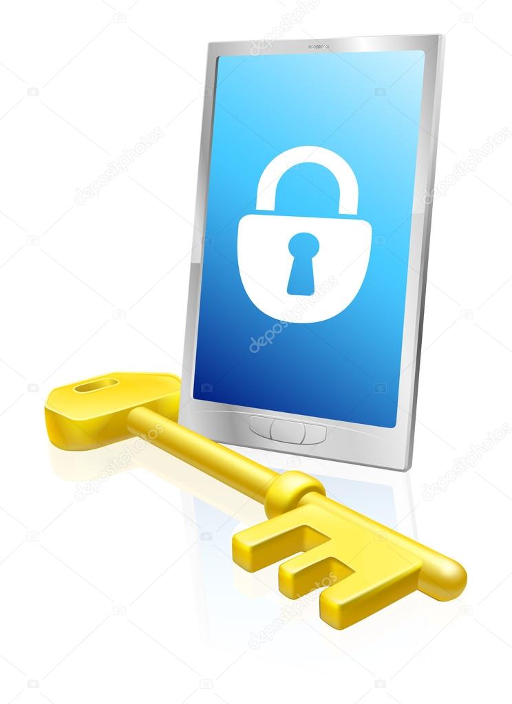 Mobile phone lock and key