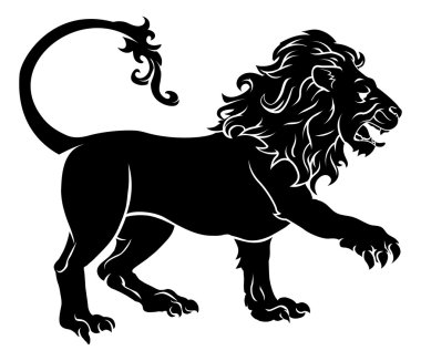 stilize aslan illüstrasyon