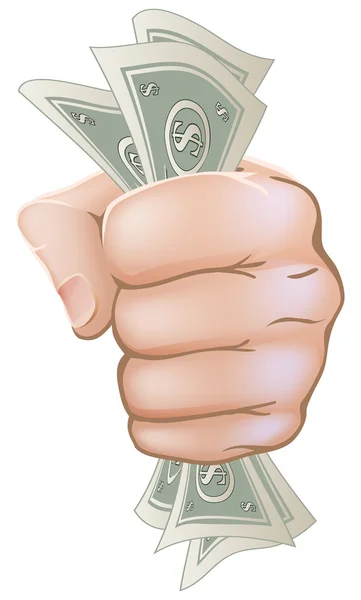 Hand met geld — Stockvector