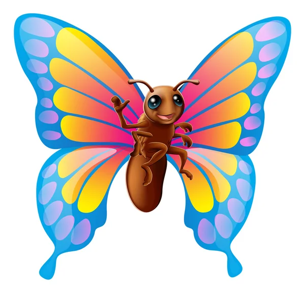 Papillon de dessin animé mignon — Image vectorielle