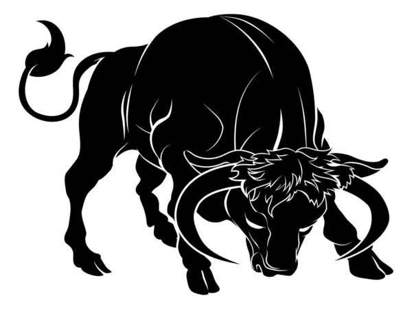 Gestileerde stier illustratie — Stockvector