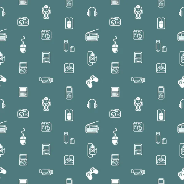 Textura de fondo de gadgets sin costuras — Vector de stock