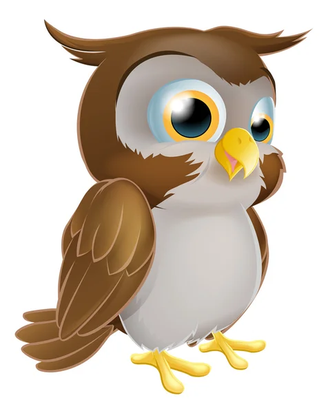 Leuke cartoon uil — Stockvector