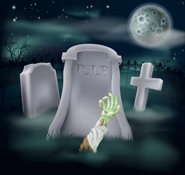 Zombie grave illustration — Stock Vector