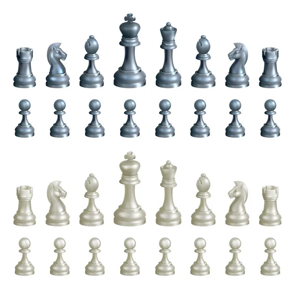 Schachfiguren gesetzt — Stockvektor