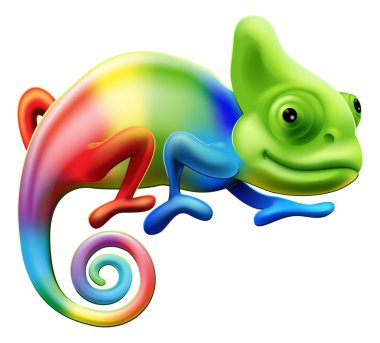 Rainbow chameleon clipart