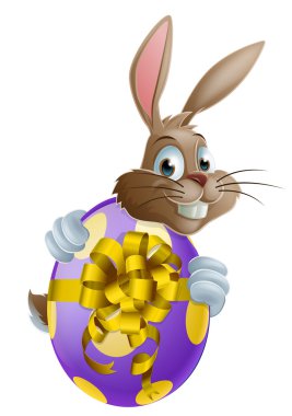 Easter bunny and egg clipart