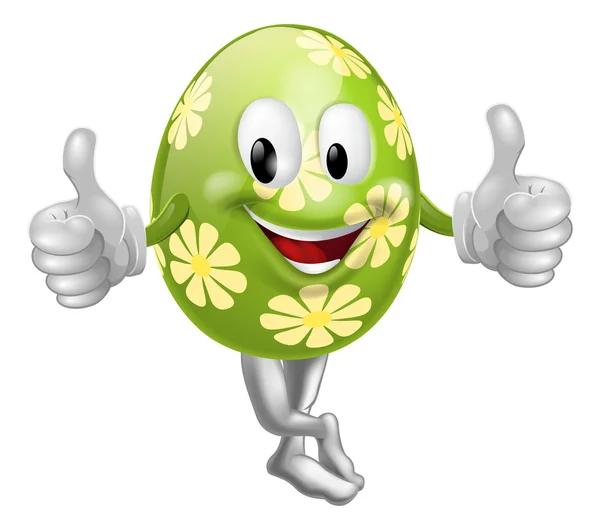Polegares para cima Cartoon Easter Egg Man —  Vetores de Stock