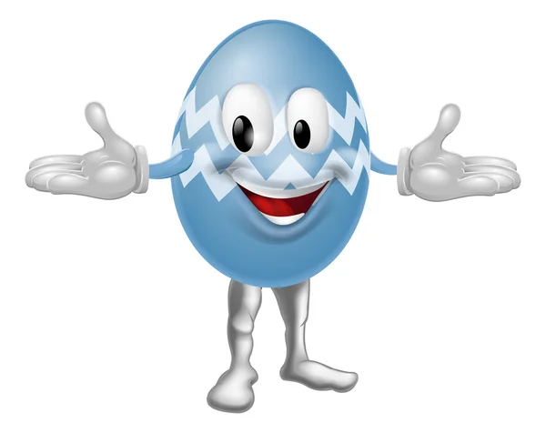 Azul Cartoon Easter Egg Man —  Vetores de Stock