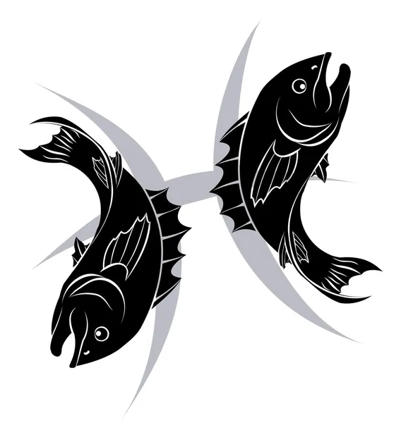 Fische Tierkreiszeichen Horoskop Astrologie Zeichen — Stockvektor